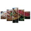 5Pcs Red Meat Steak Food Dinner Decor Pictures Paintings Art No Framed 5 Pieces Wall Poster 5 Panel Canvas Room Decor Abstract