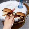 Classic Vintage Square Sunglasses Woman Gradient Mirror Frameless Sun Glasses Female Retro Fashion Rimless