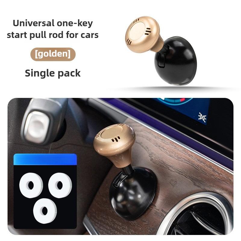 Ball-bar Starter Cover for Decorative Accessories, Luxury Metal Push-to-Start Button Cover for Car, Engine Start/Stop Joystick