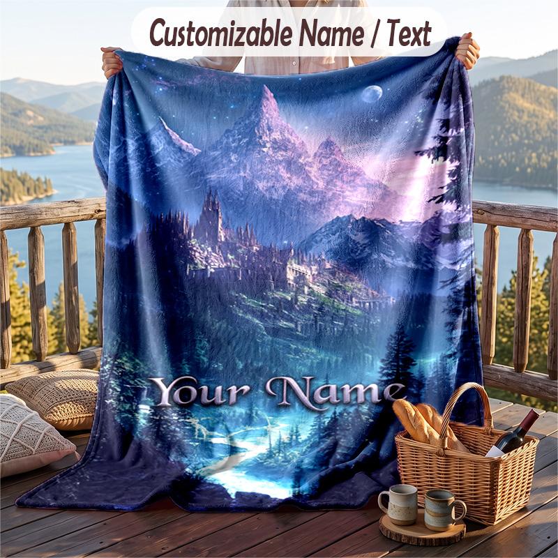 Custom Text Flannel Throw Blanket, Lightweight Cozy Bed Sofa BlanketWorld of Warcraft