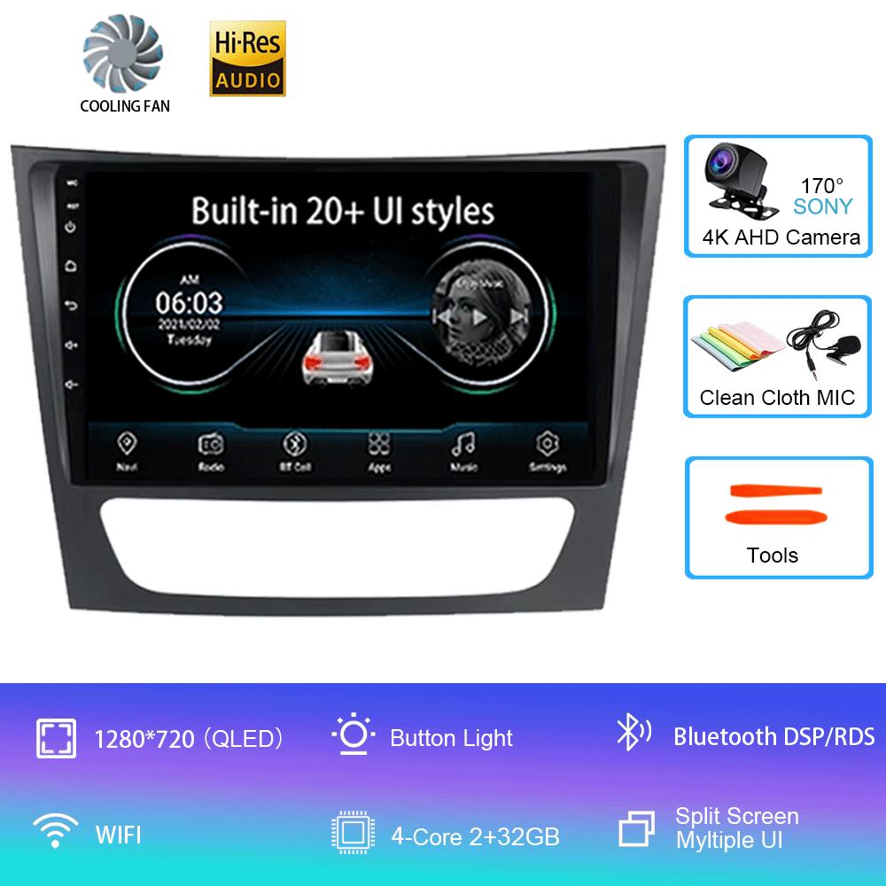 Для Mercedes-Benz E-класса W211/CLS-класса 2005-2008 2din Автомагнитола Android 14 Автомобильный мультимедийный плеер GPS WIFI Carplay DSP Монитор