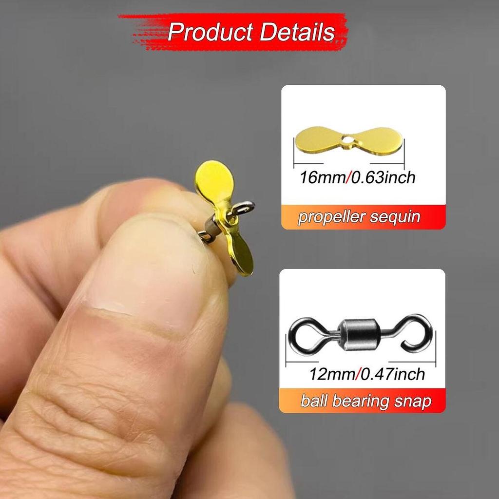 3/10Pcs/Box Flies Insect Decoy Bait Propeller Sequin Fishhook Trout Nymph Fly Fishing Insect Fishing Lure