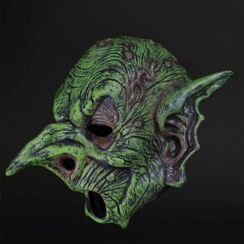 Halloween Green Elf Horror Mask Latex Old Witch Party Cosplay
