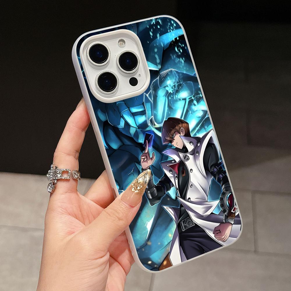 Yugioh Seto Kaiba Phone Case for iPhone 17 16 15 14 13 12 11 Air Pro Max Plus Jelly Double layer White Cover