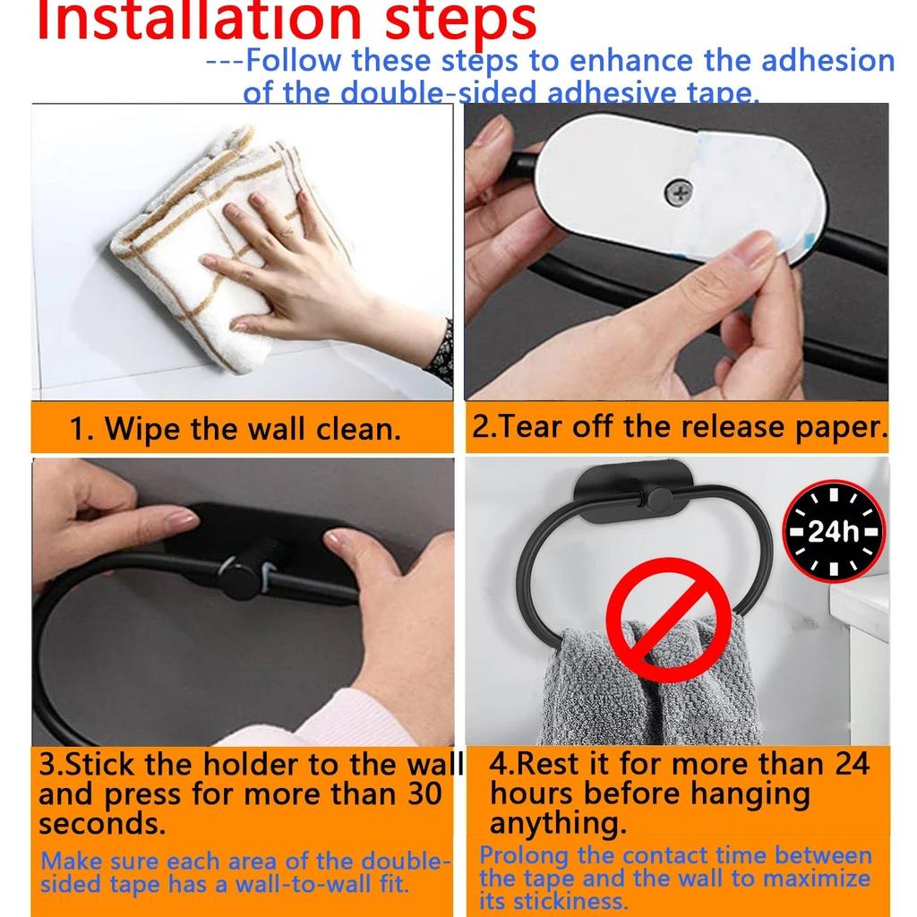 Держатель для полотенец из нержавеющей стали, самоклеящаяся вешалка для полотенец в ванную, черная вешалка для мытья рук, рейка, аксессуары для хранения на кухне