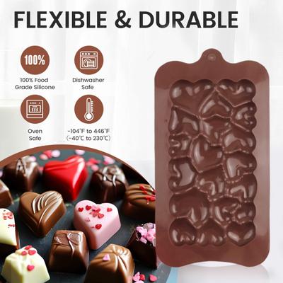 Силиконовые формы для шоколада, легко извлекаемые формы в форме сердца, формы для шоколадных батончиков своими руками, кето-бомбы, энергетические протеиновые батончики