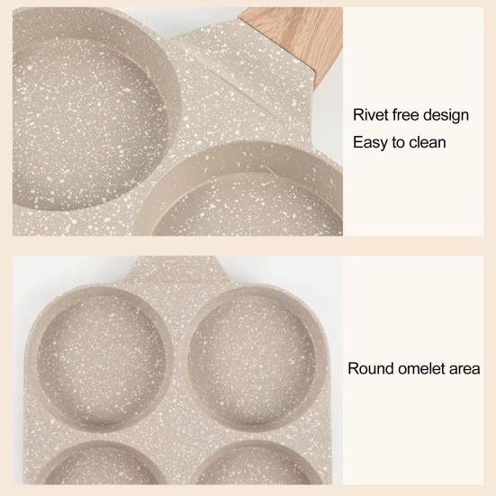 Сковорода с 4 отверстиями, антипригарное покрытие, сковорода для омлета, стейка, утолщенное дно, посуда для приготовления завтрака, сковорода для яиц, бургеров