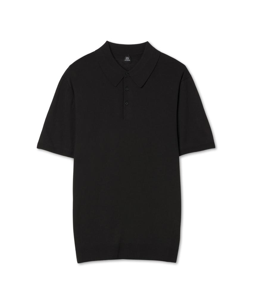 MAN ON THE BOON Polo Knit T-Shirt Black