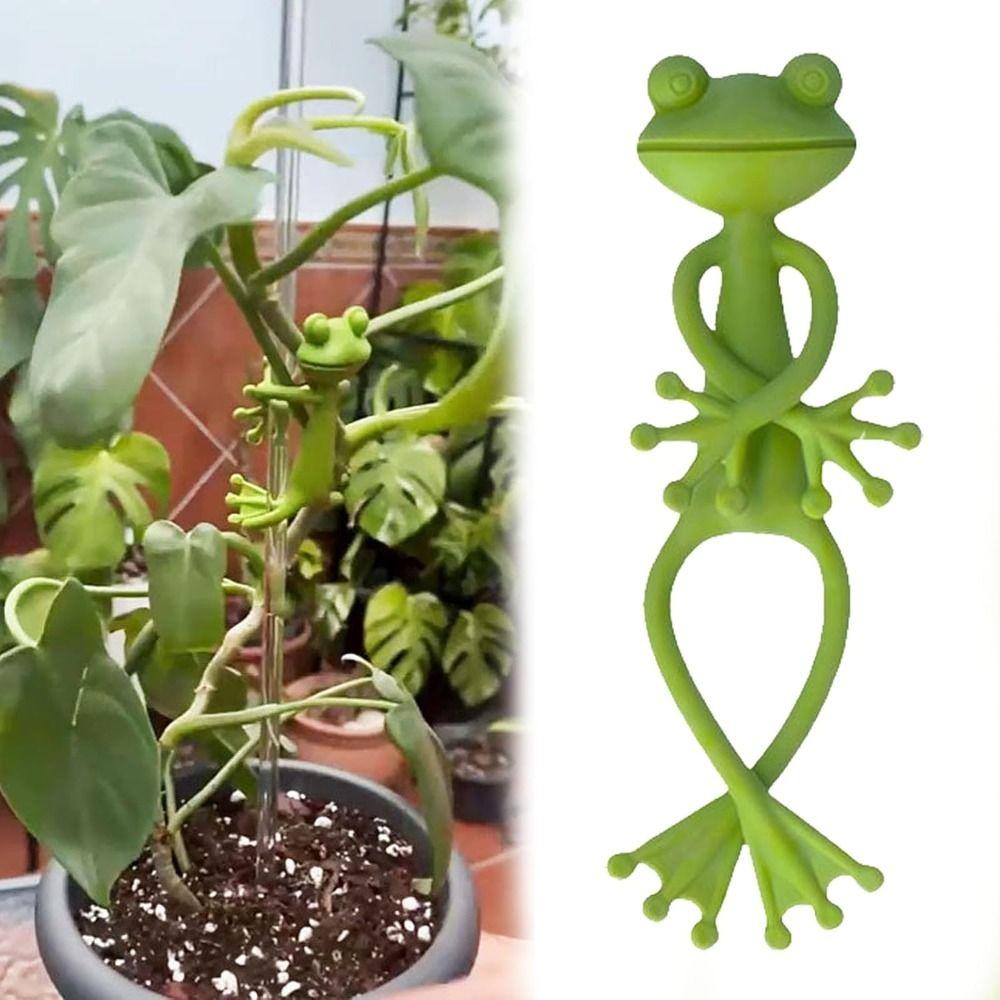 1/2/4PCS Universal Frog Plant Supports Green Frog Flower Pot Hugger Frog Plant Stand Garden Decor