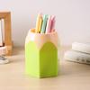 2 Pcs Pencil Head Shape Pen Holder Desktop Pen Storage Box Multi-functional Makeup Brush Organizer for Classroom Home Office Supplies