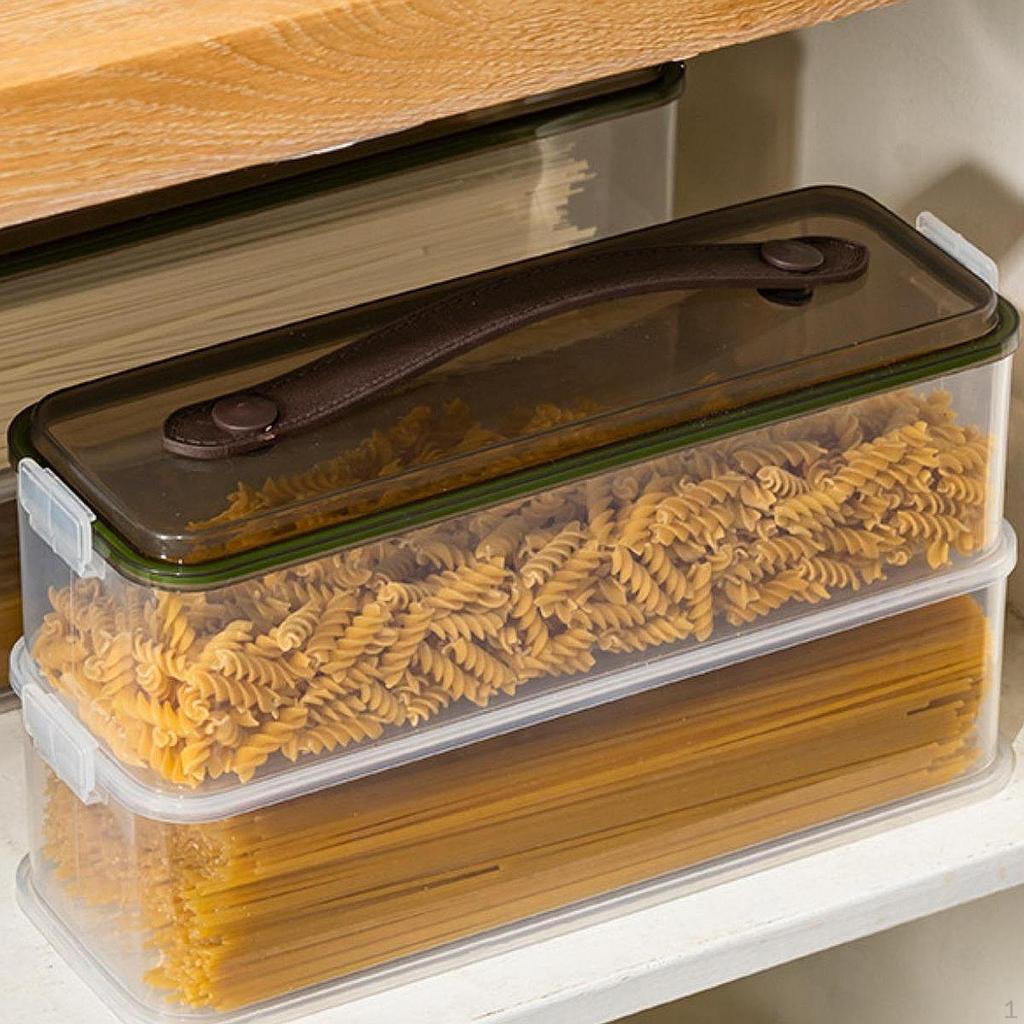 Pasta Container with Handle Airtight Spaghetti Keeper Long Noodle Holder Canister