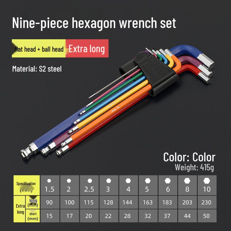 Промышленный набор цветных шестигранников Bangyuan (1.5-10ММ)