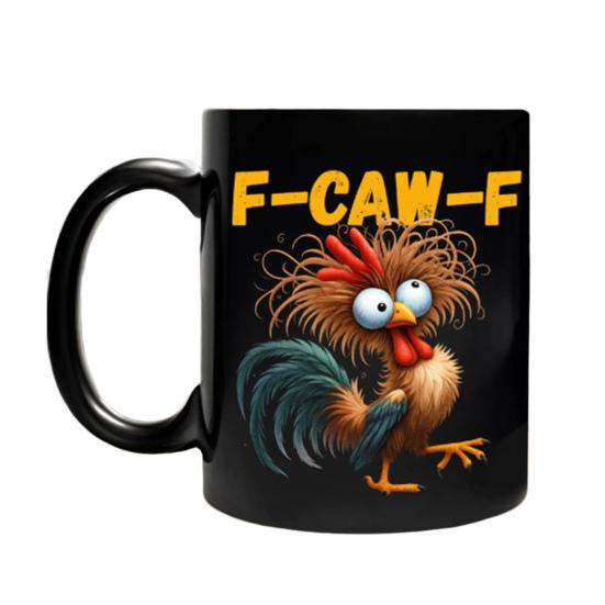 Персонализированная кружка F-Caw-F Chicken 15 унций керамическая кофейная чашка смешной петух фермерское животное юмор кружка многоразовая подходит для мытья в посудомоечной машине и микроволновой печи посуда для напитков