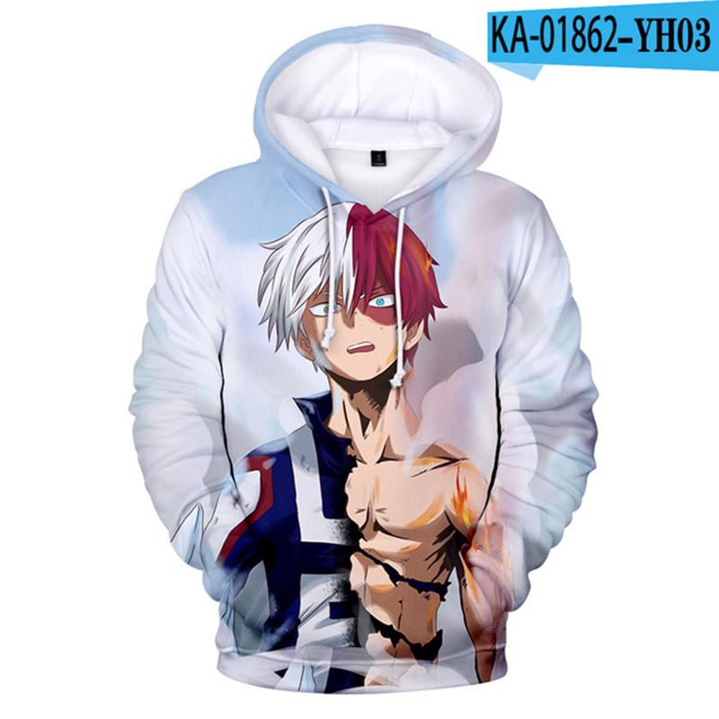 3D My Hero Academia Косплей Тодороки Аниме Толстовки Химико Тога Толстовки Boku No Hero Academia Izuku Midoriya Oversized Толстовка