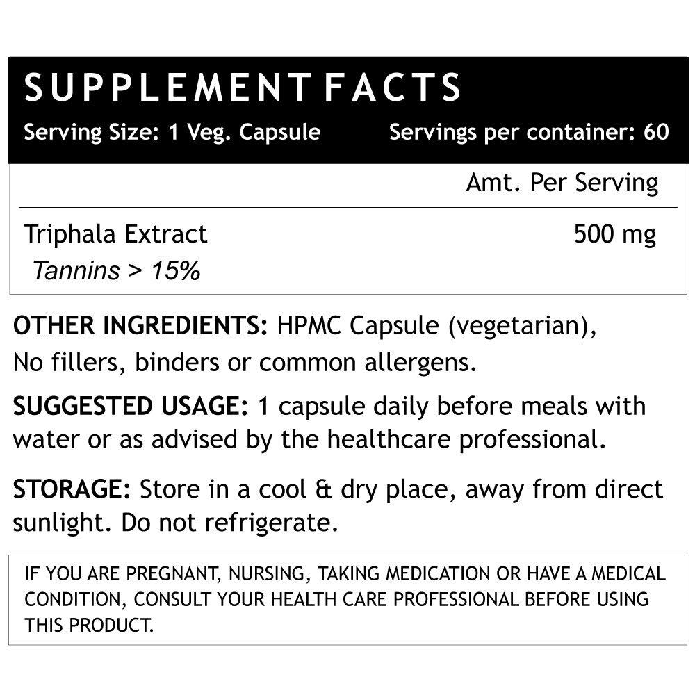 Triphala Extract (60 Caps, 500 Mg), Triphala Extract INLIFE