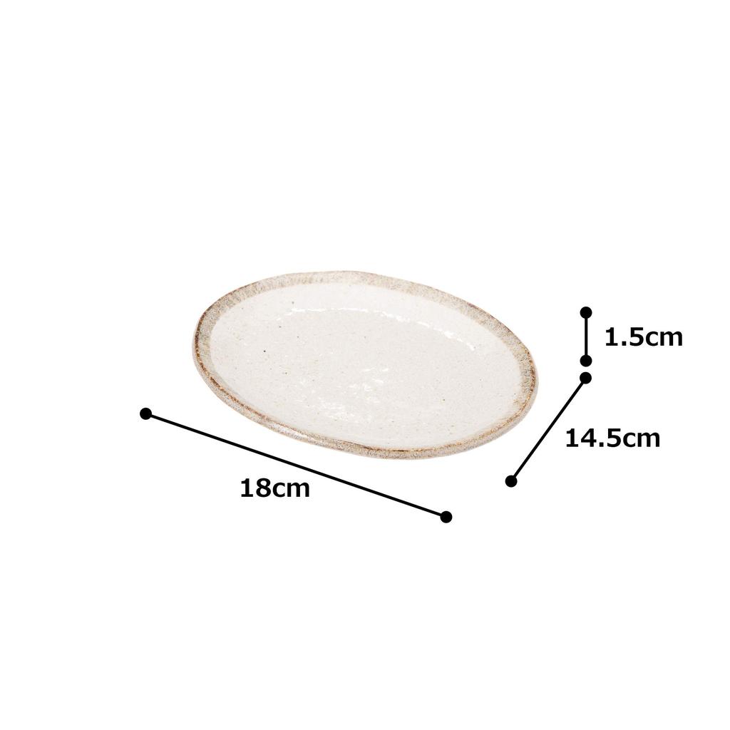 Mino Ware Белая овальная тарелка Карацу (Маленький) К72066