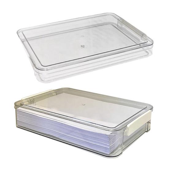 Коробка для хранения файлов, пластиковая, с защелкивающимся дизайном, штабелируемая, прозрачная, большая вместимость, органайзер для файлов