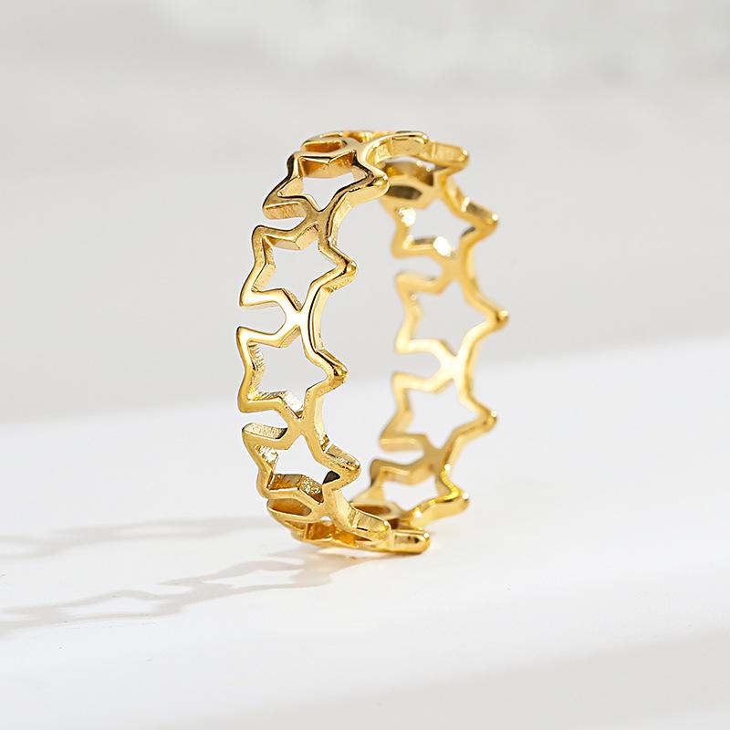 Кольцо с покрытием из 18-каратного золота, муассанит, обручальное, свадебное, из нержавеющей стали, устойчивое к выцветанию, модное ювелирное изделие