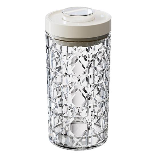 Vintage Airtight Storage Jar Clear Plastic Food Container with Pop Lid Stackable One Button Opening Kitchen Storage Organizer for Cereal