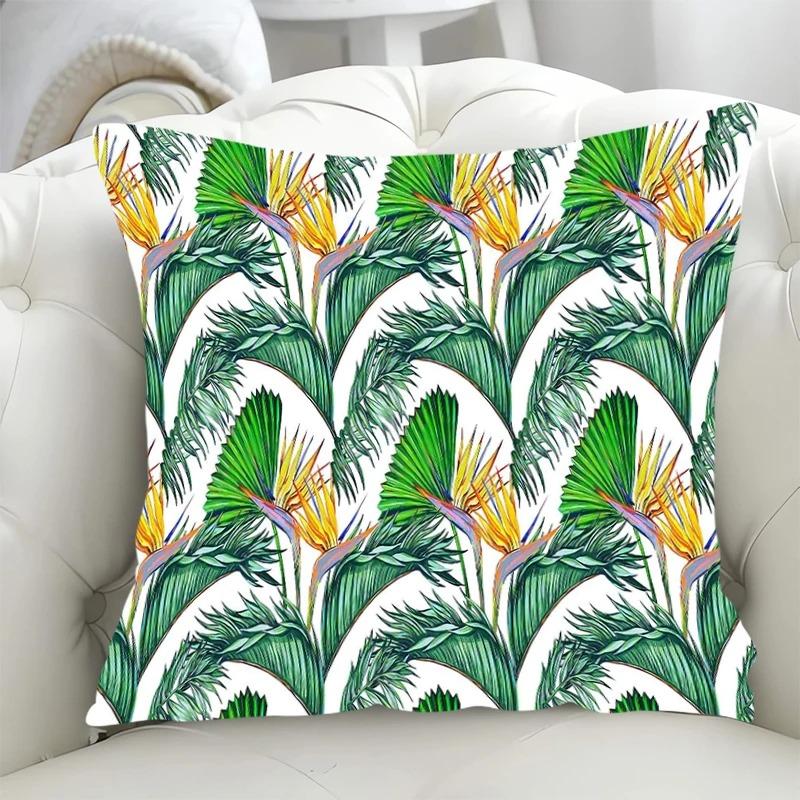 Luxury Home Decor Pillow Cover Living Room Sofa Cushion Cover Tropical Rainforest Grass Pattern Cushion Cover