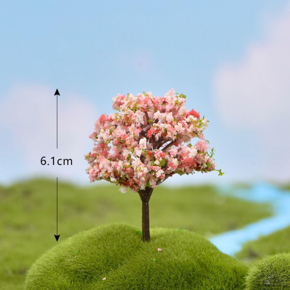 Plastic Simulation Trees Landscape Rural Style Micro Figurines Durable Sakura Miniatures  Yard