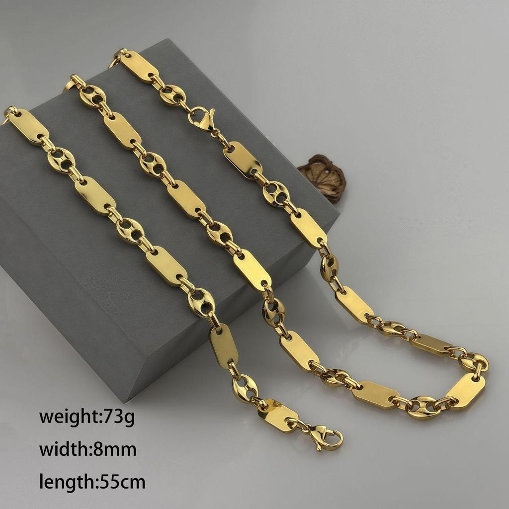 Модное ожерелье ручной работы «Императорская цепь» - Гладкая нержавеющая сталь с большим отверстием