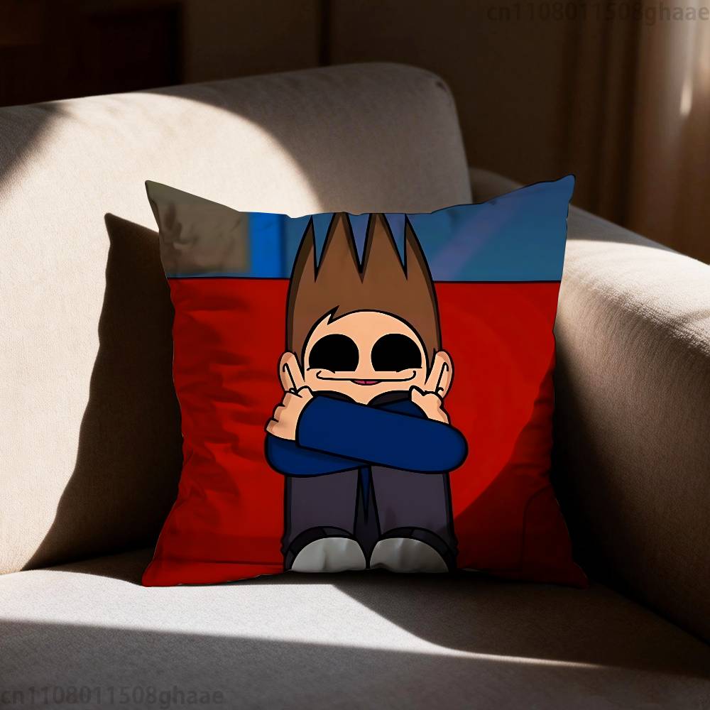 Аниме Eddsworld Том Наволочка Наволочка от пылевых клещей Невидимая молния шелковистый короткий плюш Чехол на подушку для дивана