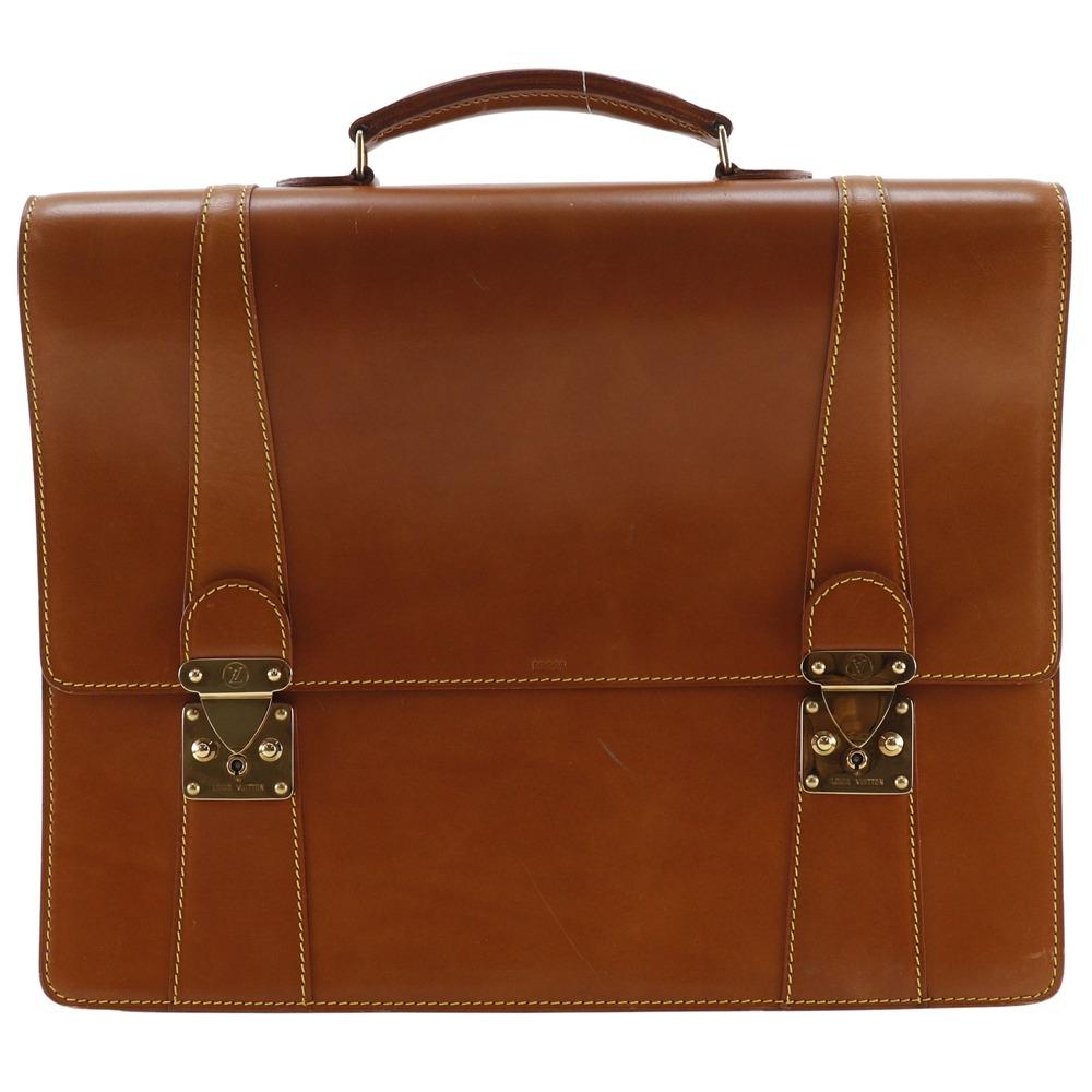 LOUIS VUITTON Selbit Business bag Nume leather vintage Camel Nomad mens Used