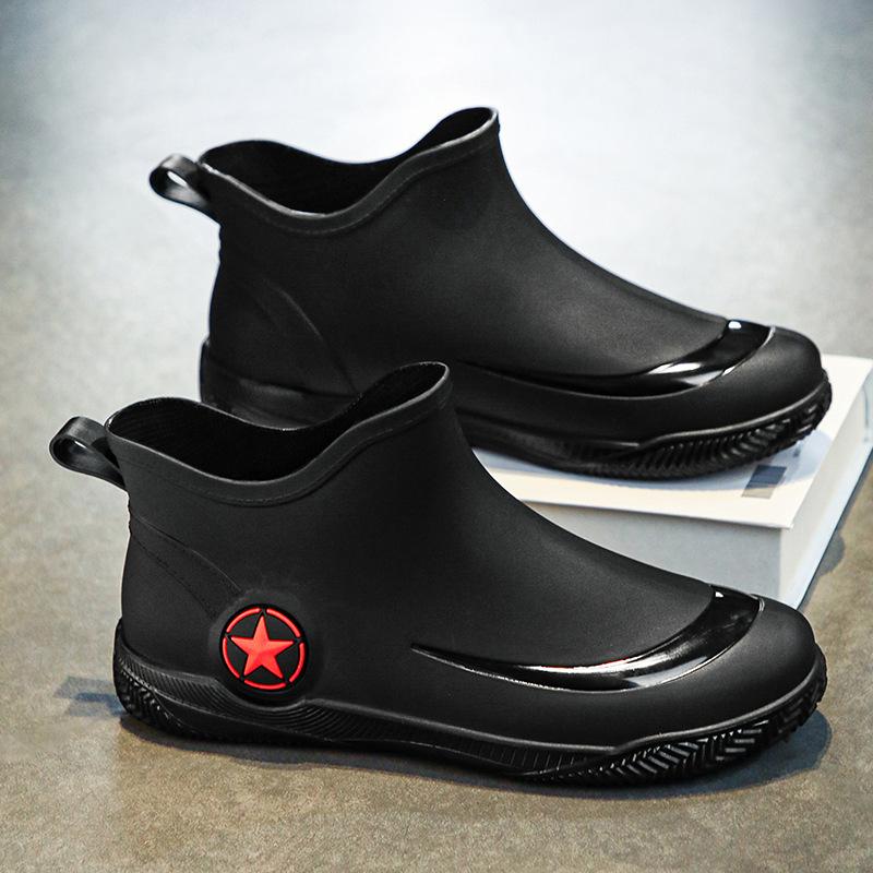 Мода Модные Мужские Женские Ботильоны Резиновые Сапоги Мужские Нескользящие Износостойкие Водонепроницаемые Ботинки Рабочие Ботинки Подходят для Дождливого Снежного Дня