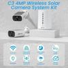 ANRAN 4MP Kit Caméra de Surveillance Sans Fil ,Vidéosurveillance 4CH - 2 caméras batteries solaires+1 station avec 64GB carte sd