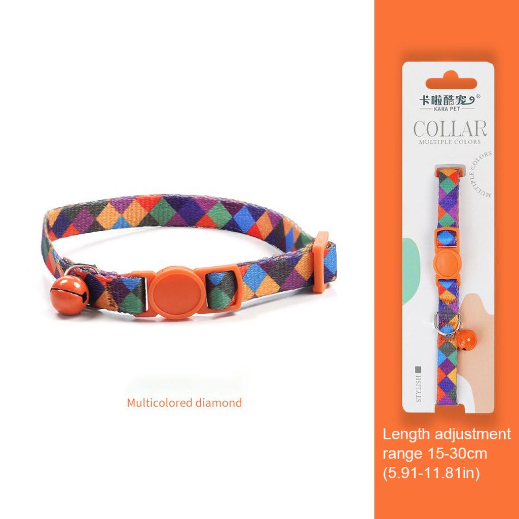 Cat Weaving 15-30cm Necklace Collar with Bell Anti-Suffocation Comfortable Safe Buckle Pet Decoration Accessory