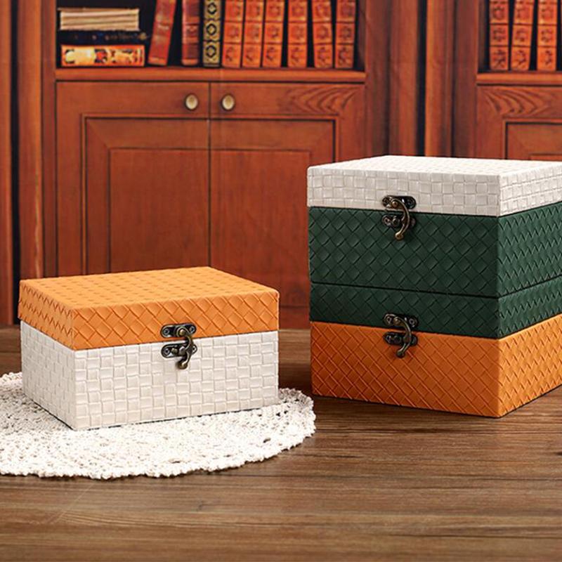 Винтажная шкатулка для украшений большой вместимости из искусственной кожи с зеркалом, органайзер для хранения украшений: ожерелий, колец, серег, дорожный кейс для демонстрации