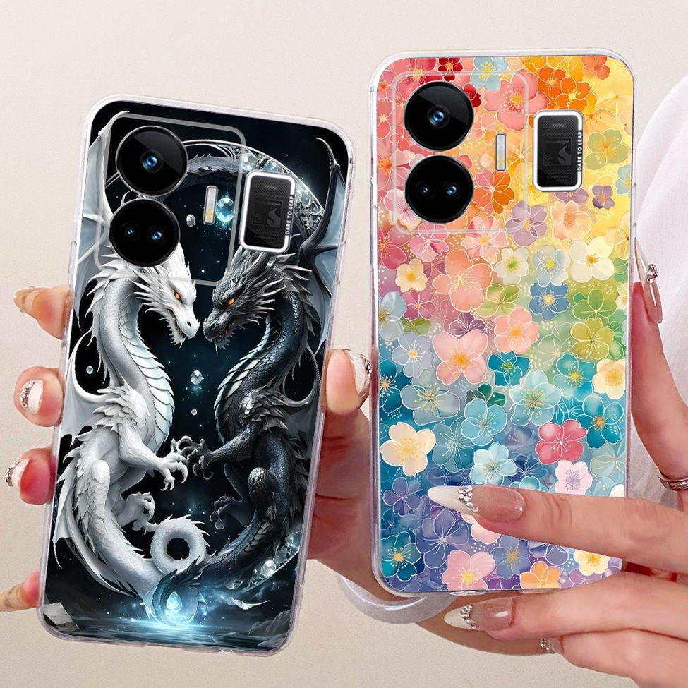 Clear For Realme GT Neo 5 Case RMX3706 Cute Cat Fashion Butterfly Funny Painted Casing For Real me GT Neo 5 Cover