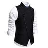 Men Suit Vest Sloping Lapel Collar Wedding Waistcoat Slim Fit Sleeveless Vest Coat Solid