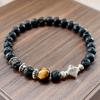 Браслет из натурального камня 6 мм бусины натуральный 7A тигровый глаз лавовый камень счастливые браслеты для женщин мужчин ювелирные изделия pulseras homme