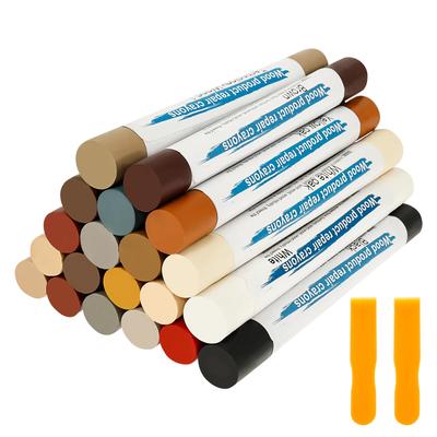 20 Цветов Заполнители для Мебели в Виде Палочек для Подкрашивания и Ремонта Мебели Деревянные Карандаши-Маркеры для Удаления Царапин, Отверстий Ламината