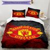 3pcs Duvet Cover Set (1*Duvet Cover + 2*Pillowcase, Without Core), Manchester United F.C Print Soft All‑Season Bedding Set, Home Bedroom Decor Gift