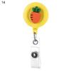 Practical Flower Fruit Doctor Nurse Clip Retractable Keychain ID Card Badge Holder Badge Reel Clip