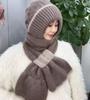 Unisex Knitted Winter Hat Scarf Set with Ear Protection