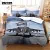 Airplane Fighter Duvet Cover Sky Flying Fighter Bedding Set for Kids Teens Boys Modern Cool Airplane Theme Bedroom Decorations