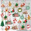 61pcs Christmas Hanging Swirls Decorations Christmas Swirls Xmas Hanging Decorations Christmas Foil Swirl Hanging Decoration for Christmas Decorations