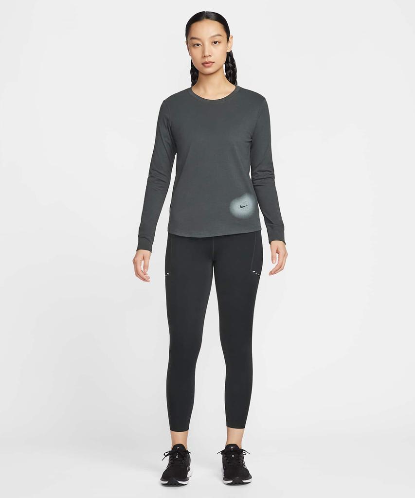 NIKE Long Sleeve Running T-Shirt W - Dark Smoke Grey: Oxygen Purple / Iq3749-070