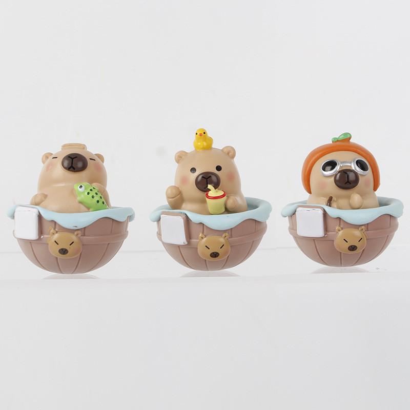 Adorable Capybara Wobbler Summer Time Q Version Pvc Collectible Toy Figure 6 Styles
