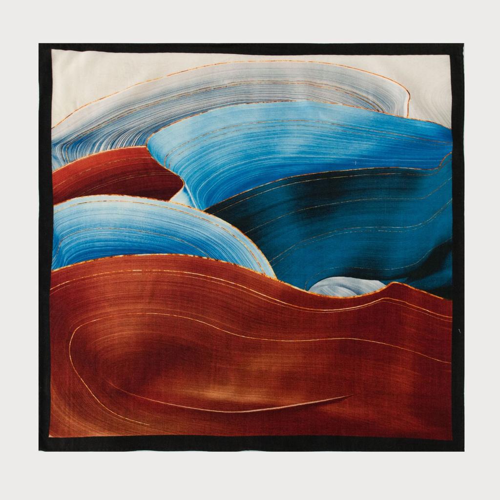 Silk Wool Double-sided Roman Car Mulberry Silk Large Square Scarf Autumn and Winter Warm Elegant Women's Square Scarf