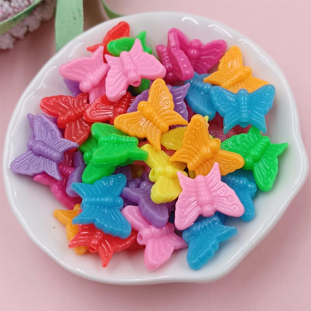 Сердечки из бисера в форме сердца, разноцветные браслеты, аксессуары, 50/100 шт., ожерелье с пентаграммой, серьги, аксессуары, акриловые бабочки, свободные серьги, бусины