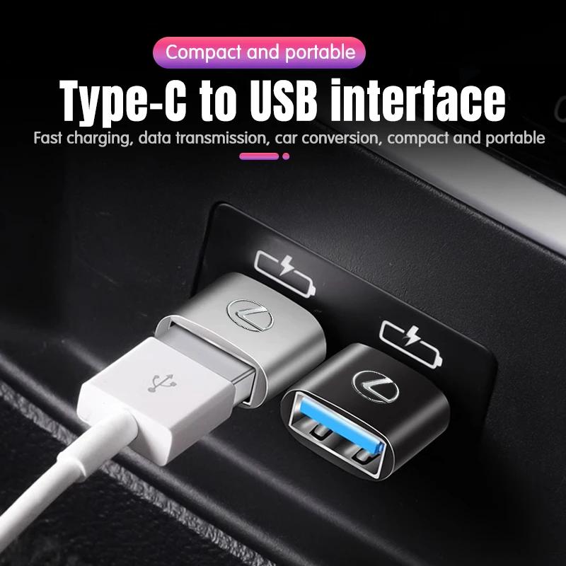 2026 Hot Interior Stickers Car Type-C To USB 3.0 Interface Mini Converter Charging Adapter For Lexus F SPORT ES RX NX LS UX LM L