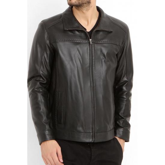 Мужское пальто Мужское черное пальто Повседневная одежда Особый дизайн Роскошное пальто из натуральной кожи