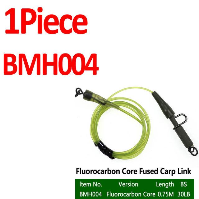 Bimoo 1PC 30LB 35LB 45LB Fluoro Carbon Fused Carp Link High Carbon Carp Main Line Braided Carp Leader Trace with Terminal Swivel