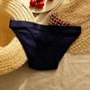 Women Cotton Panties Solid Color Briefs Ladies Breathable Comfortable Striped Underwear