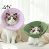 Lightweight Recovery Cone Cat Collar, Soft Sponge Flower Anti-Lick Adjustable Fabric Waterproof Elizabethan Collar for Cats Post Surgery
